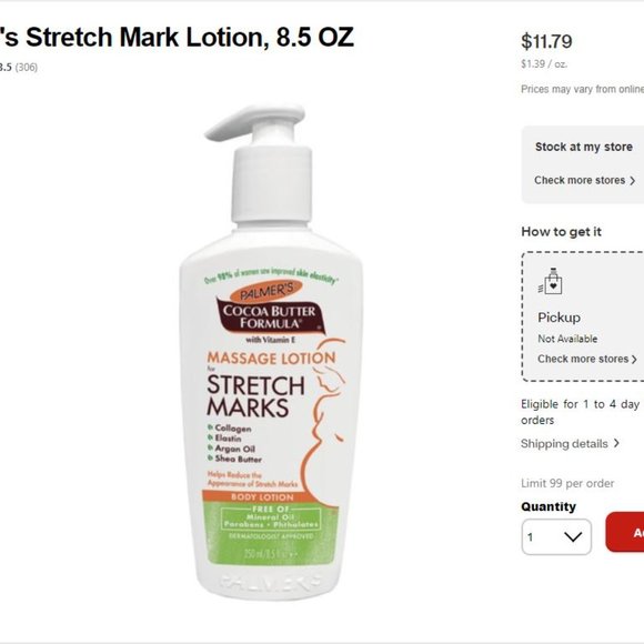 Palmer's Cocoa Butter Stretch Mark Lotion, 8.5 OZ - Picture 4 of 4